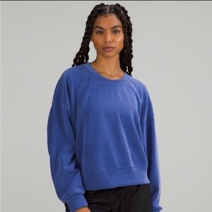 LUULEMON SOFTSTREME PERFECTLY OVERSIZED CROPPED CREW IN PSYCHIC